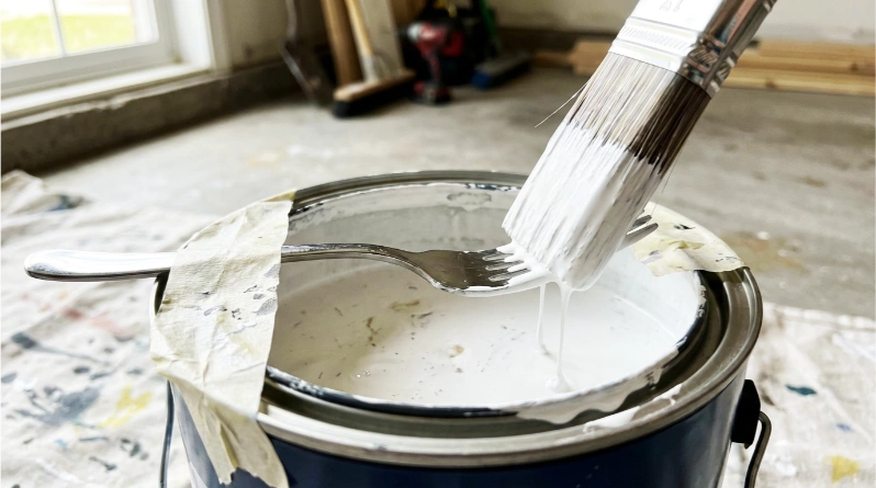 Tape a Fork to Your Paint Can